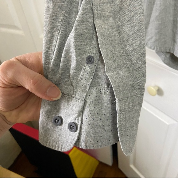 Joseph Abboud Mixed Fabric L Slim Fit Shirt grey button down - Picture 5 of 6